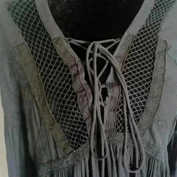Free People Pebbled Don't Let Go Peasant Top S - Picture 5 of 14